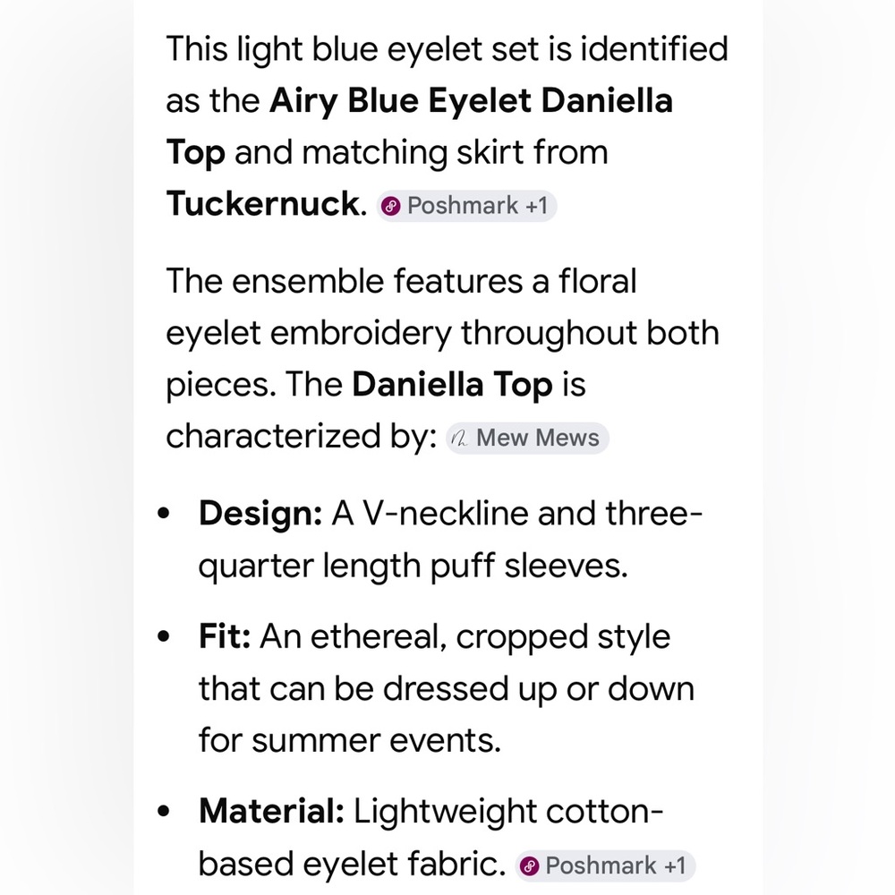 Tuckernuck- Daniella airy blue eyelit top - Picture 4 of 10